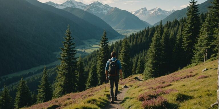 Hiker exploring Zernez National Park's pristine nature